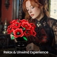 thumbnail image 5 of Red Poppy Bouquet Building Set, Compatible with Lego Flowers for Adults - Artificial Fake Flowers Botanical Collection - Veterans Day Home Decorations & Gift for Christmas, 5 of 8