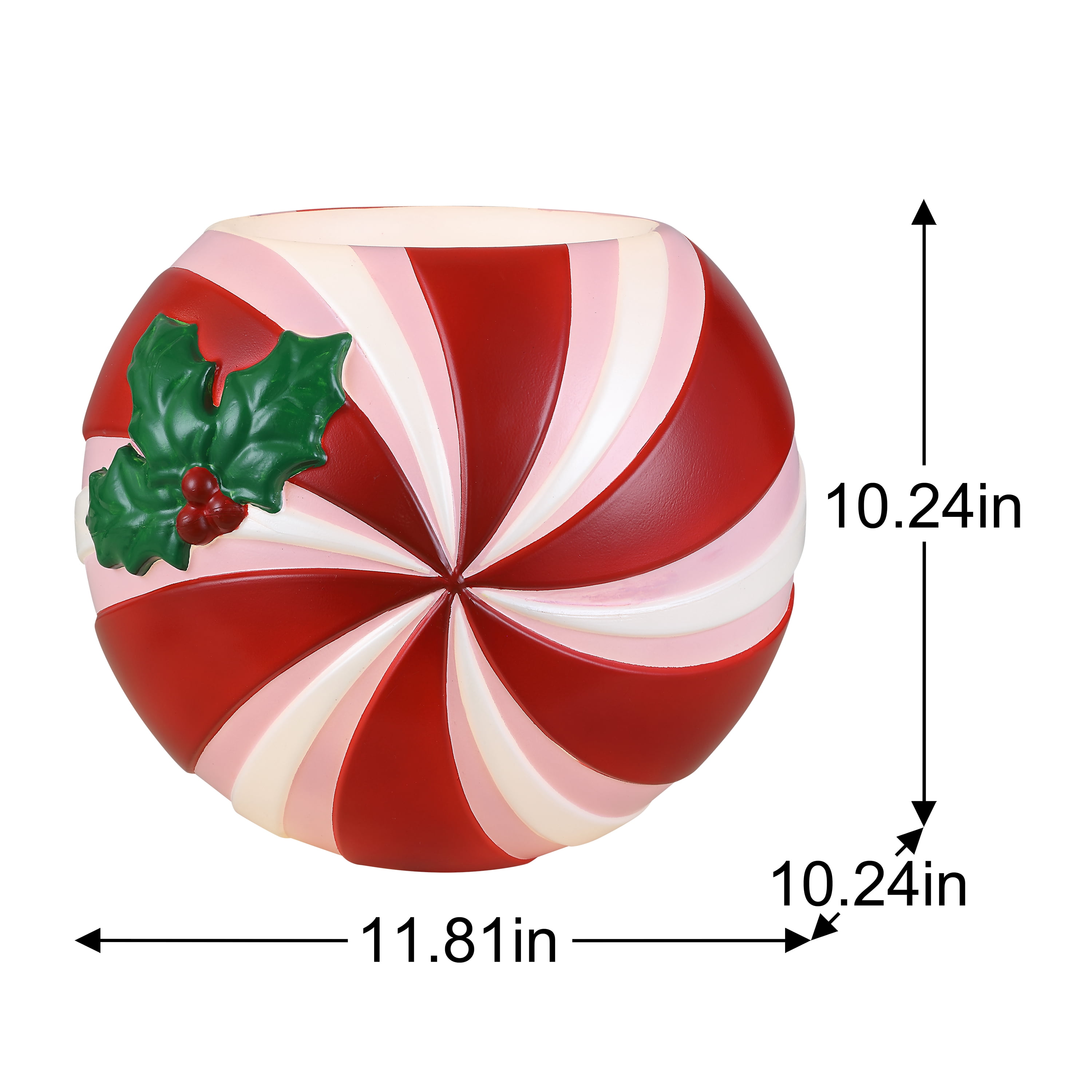 Mr. Christmas 12" Blow Mold Peppermint Candy Bowl, Red