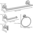 thumbnail image 2 of 10 Piece Brushed Nickel Bathroom Hardware Set, SUS304 Stainless Steel Wall Mounted Bathroom Accessories Set, Pairs of 24 Inch Hand Towel Bar, Toilet Paper Holder, Towel Ring and 4 Towel Hooks, 2 of 4