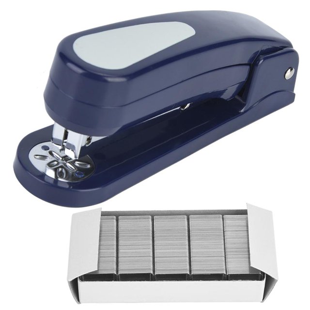 Agrafeuse Rotative Moyenne Durable 45 Degrés 20 Feuilles (Bleu), Agrafeuse de Bureau
