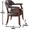 thumbnail image 3 of YOJFOTOOU. Tournament Arm Casters Edit Dining Chair, 25" W x 25" D x 31" H, Black, 3 of 4