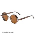 thumbnail image 2 of Gafas de sol de metal, gafas de sol con montura metálica, gafas de sol con montura redonda y gruesa en las piernas, 2 of 5