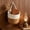 Khaki, variant on Yomiee Wall Mount Woven Organizer Basket, Woven Basket in Pink, Compact Size for Entryways and Small Rooms, for Apartments, Dorm Rooms, Offices, Nurseries and Small Space Organizing