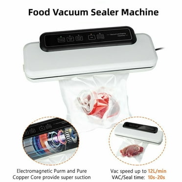 Food Vacuum Sealer Machine, Food Sealer Saver with Dry & Moist Food Modes, Vacuum Sealing Machine w/10Pcs Vacuum Sealer Bags for Food Preservation