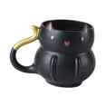 thumbnail image 2 of Taza de café de cerámica taza de café linda con tazón de desayuno de té de té maneñador para sostener bebidas calientes o frías decoración de mesa Negro, 2 of 8