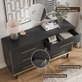 thumbnail image 4 of Swedhaus Modern Dresser for Bedroom with 6-Drawer,Long Chest of Drawers with Deep Drawer for Closet Bedroom Living Room,Black, 4 of 7