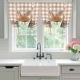 thumbnail image 4 of Brown Easter Tie Up Curtains for Windows, Adjustable Balloon Window Shades, Spring Watercolor Bunny Plaid Checkered Kitchen Window Treatments Adjustable Roll Up Curtain for Basement/Nursery 52"x45", 4 of 8
