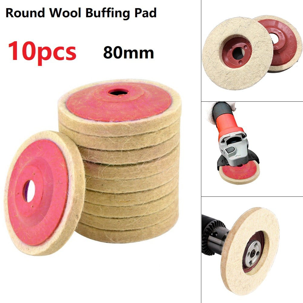 80mm Round Sanding Disc Wool Felt Polishing Wheel Pad Buffing Metal Ceramic Wood 