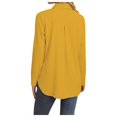 thumbnail image 1 of HBFAGFB Long Sleeve Button up Shirts for Women Fashion Simple Spring Summer Work Clothes Yellow Size S, 1 of 9