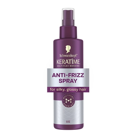 Schwarzkopf KERATIME Anti-Frizz Spray, Frizz Control & Heat Protectant 6.8 fl oz