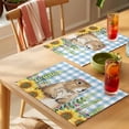 thumbnail image 4 of Slope Rat Placemats Set of 1, The Earth Dial Mouse Day Sunflower Flower Leaf Blue Plaid Non-Slip Place Mats Washable Table Mats for Kitchen Dining Table Decorations Indoor/Outdoor, 4 of 9