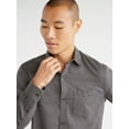 thumbnail image 4 of Free Assembly Men's Herringbone Shirt with Long Sleeves, Sizes XS-3XL, 4 of 7