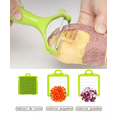 thumbnail image 3 of Rallador Cortador Rebanador Picador Manual De Verduras Fruta MALUBERO Color Transparente con Gris, 3 of 4