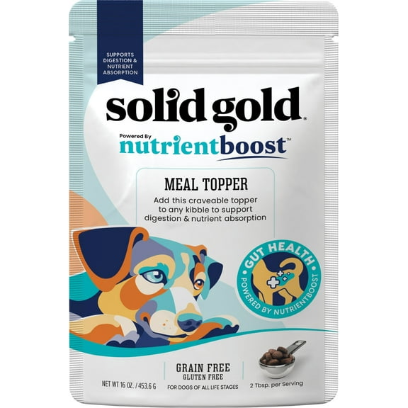 Solid Gold Nutrientboost Meal Topper for Dogs, Kibble Meal Topper for Support Digestion & Nutrient Absorption, 16oz