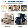 thumbnail image 5 of Lavish Cover 28in Recliner Cover Slipcover, Navy Blue Soft Striped Sofa Protector with Pockets, Non-Slip Armchair Cover for Living Room, 5 of 8