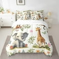 thumbnail image 3 of Feelyou Cute Elephant Print Twin Bedding Sets 7-Piece for Kids, Jungle Giraffe Monkey Bedding Comforter Set, Kawaii Zoo Animal Reversible Sheet Sets, Microfiber Bedroom Decor, 3 of 8