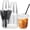 Black, variant on 50 Pack 14 oz Clear Plastic Cups with and Straws, Includes Paper Lid Liners, Disposable Iced Coffee Cups with for Coffee Smoothie, Milkshake, Cold Drinks (black)