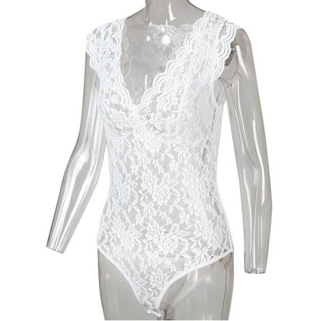 Upioiwer Mesh Lingerie Cheap Lingerie Women Shirt Sexy Lace Shirt See Through Casual Slim Fit Tops Plus Size Short Sleeve Deep V Neck Temperament Trim Plunging Neck Lace Lingerie Top Vest Size S