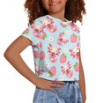 thumbnail image 4 of Uourmeti Girls Axolotl Short Sleeve Casual Crop Crew Neck T-Shirt Strawberry Soft Loose Athletic Top Lightweight Pullover Tops Size 7-8, 4 of 6