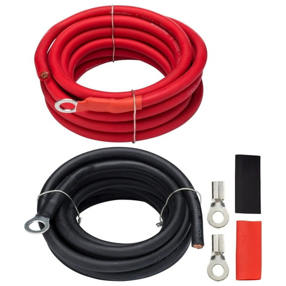 InstallGear AWG 5 Gauge 10ft Battery Power Inverter Cables - 2ct Red/Black Battery Cable for Solar, Auto, RV and Marine, Lawn Mower - 99.9% Deoxigenized Copper, Set - Battery Cable Wire - Battery Wir