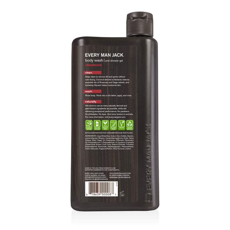 Every Man Jack Men's Body Wash Ceadarwood, 16.9 oz