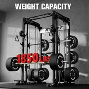 RitFit M1 Pro Smith Machine with Cable Crossover System, Multi-Function Squat Rack Power Cage for Home Gym, Power Rack and Packages Black(bp260 Package