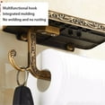 thumbnail image 4 of ROBOT-GXG Toilet Paper Holder Wall Mount - Toilet Paper Roll Holder - Tissue Roll Holder - Vintage Style Bathroom Toilet Paper Holder with Phone Shelf and Hook Metal Roll Tissue Rack Wall-Mounted, 4 of 7