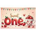 thumbnail image 2 of Colorful Design Sweet One Strawberry Banner Decorative Bunting Party Backdrop for First Birthday Kids Celebration, 2 of 8