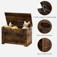 thumbnail image 5 of CQAOE Storage Chest, Wood Storage Bench with 2 Safety Hinges, Storage Trunk Box Bench Entryway Bench for Bedroom and Living Room（Rustic Brown）, 5 of 10
