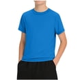 thumbnail image 2 of hengsof Boys' Summer Solid Color Quick Dry Sports Short Sleeve Crew Neck T-Shirt Basic Versatile Casual Top Sizes 5-15 Years Old, 2 of 8