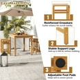 thumbnail image 5 of Patiojoy 4-Pack Outdoor Bar Stools Patio Bar Stools w/ Ergonomic Seat & Comfortable Footrest Acacia Wood Bar Stools Set, 5 of 9