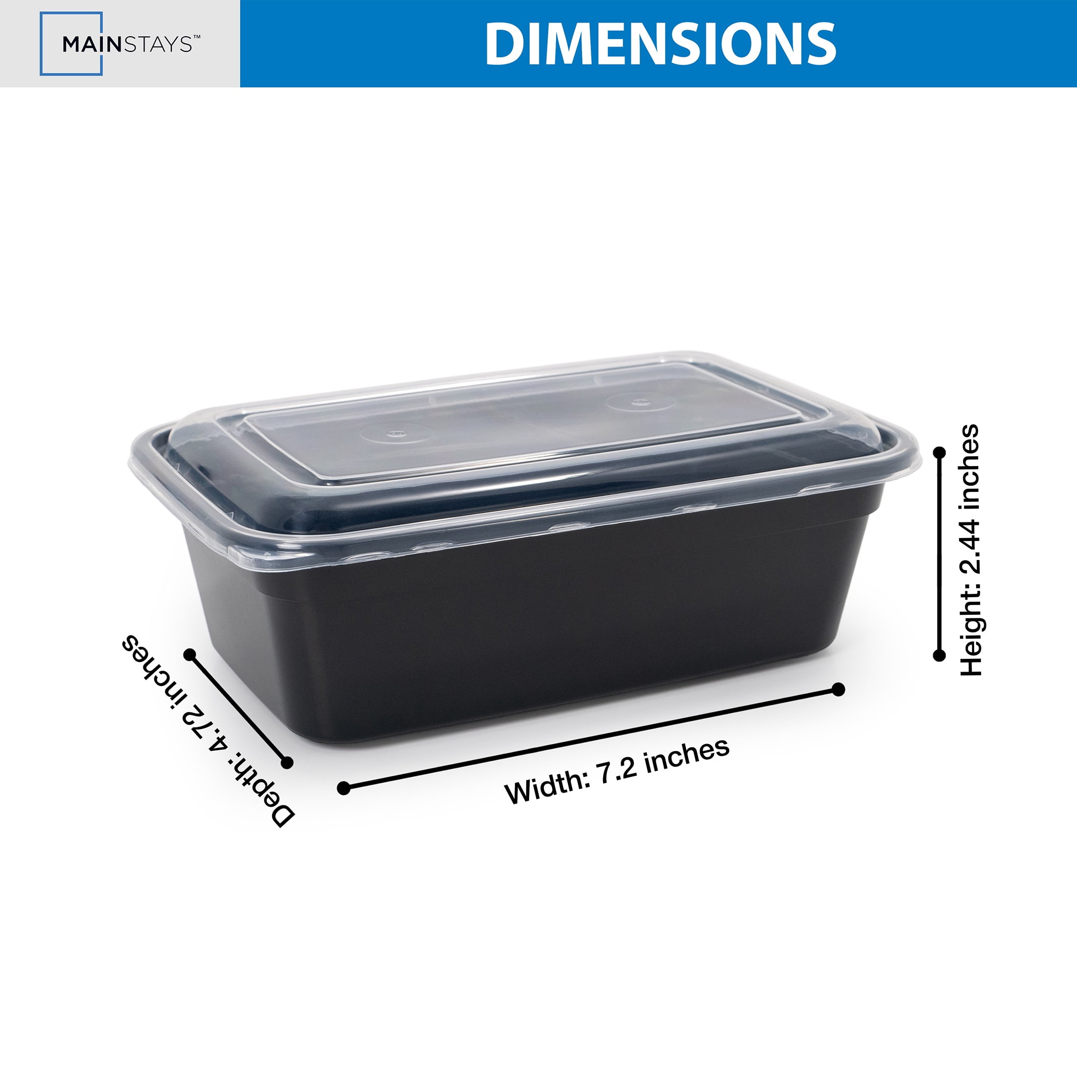 (2 pack) Mainstays 10 piece (5 Containers + 5 Lids) 3-Cup Snack Meal Prep, BPA-Free, Microwave & Dishwasher Safe