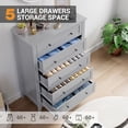thumbnail image 4 of 5-Drawer Tall Dresser for Bedroom,Modern and Stylish Dresser,Deep Drawers and Nickel Round Handle,5 Chest of Drawer Dresser,Wood Organizer Dresser with Ample Storage Space for Bedroom,Living Room, 4 of 9