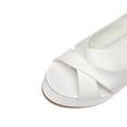 thumbnail image 3 of FSJ Women Elegant Stiletto Platform High Heel Peep Open Toe Pumps Crisscross Ankle Buckle Strap Sandals Wedding Dressy Shoes Size 8 White, 3 of 4