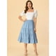 thumbnail image 3 of Falda larga Allegra K Azul L con Bolsillos Escalonados para Mujer, 3 of 6