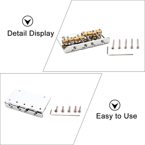 YSNOOWE 1Jgo De Para Bajo Eléctrico En Metal Duradero Color Plata Ajustable