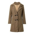 thumbnail image 4 of Women Elegant Notched Collar Double Wool Blend Over Coat Maternity Winter Coat Midi Length Winter Coats plus Size Women Fashion Hooded Trench Coat Women Trench Coats Long Thigh Length Winter Jacket 3x, 4 of 8