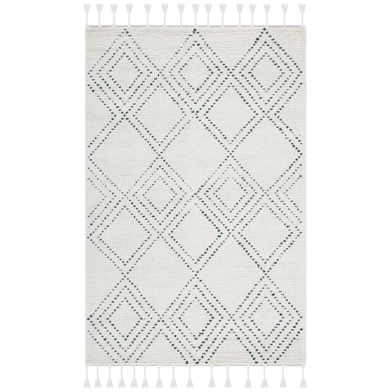 SAFAVIEH Casablanca Idella Diamond Area Rug, Ivory/Green, 8' x 10'