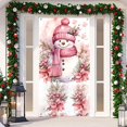 thumbnail image 4 of Rovga 90X200Cm Christmas Pink Snowman Door Frame Christmas Background Door Frame Christmas Party Curtain Background Cloth Porch Decoration For Party Decoration, 4 of 5