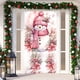 thumbnail image 4 of 90 x 200 cm Marco de puerta navideño con muñeco de nieve rosa Fondo navideño Marco de puerta Fondo de cortina para fiesta navideña Tela para decoración de porches para fiestas, 4 of 5