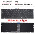 thumbnail image 1 of Clavier d'Ordinateur Portable Russe avec Rétroéclairage pour Msi GS60 GT72 GE62 GL62 GL72 CX62 WS70 GS70 GV62 MS-16J5 MS-1796 MS-1799 MS-16J9 RU Rétroéclairé Blanc, 1 of 6