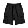 thumbnail image 5 of HAOTAGS Boys Cargo Shorts,Utility Pocket Breathable Summer Elastic Waist School Uniform Shorts Black 7-8, 5 of 7