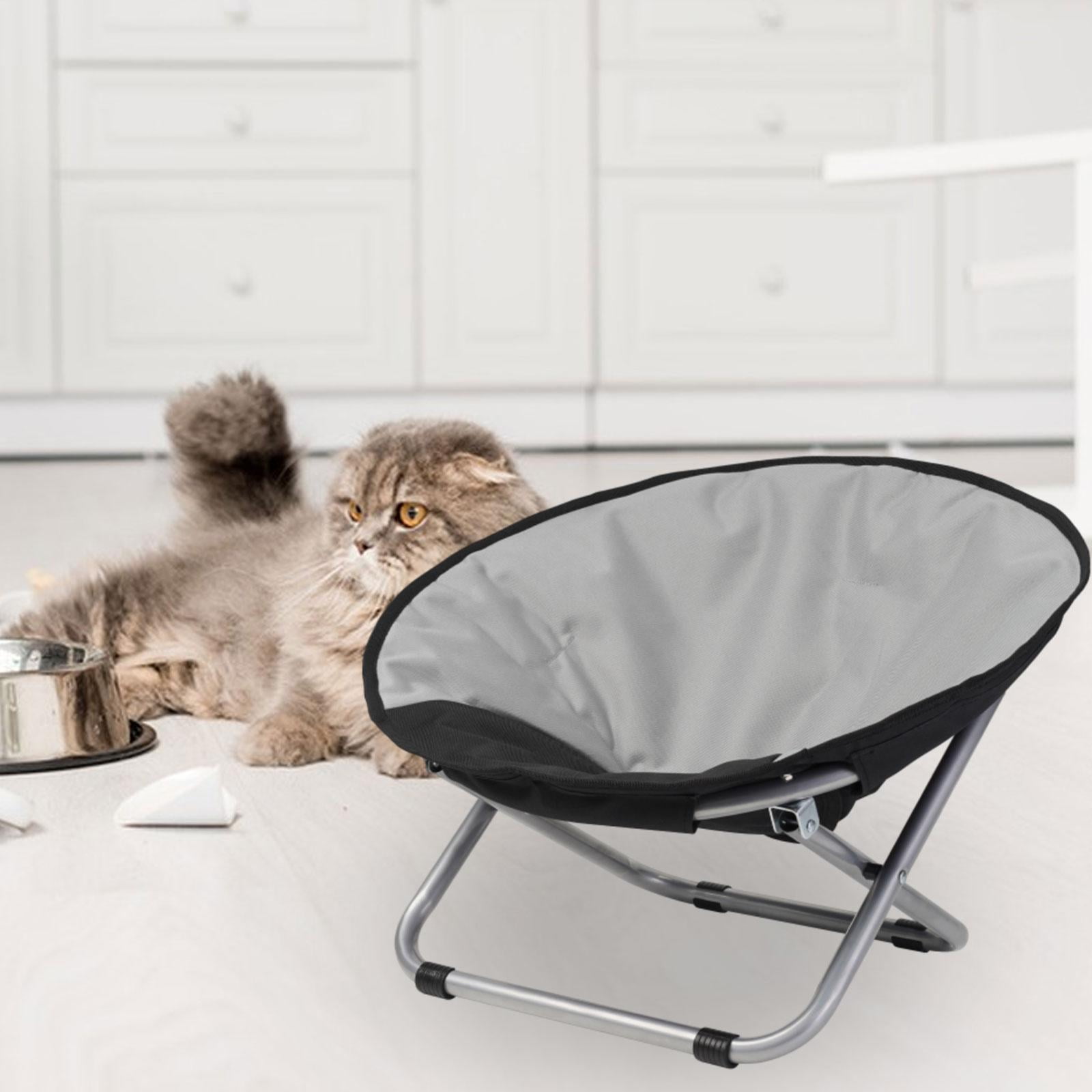 Bvdfgk Elevated Cat Bed Foldable Elevated Dog Bed Pet Furniture Adjustable Height Metal Gray