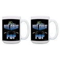 thumbnail image 1 of ThisWear Funny Grandpa Gift Fishing Reel Great Pop Bass Fishing Mug 2 Pack 15oz Coffee Mugs Black, 1 of 4