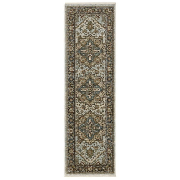 Aberdeen Traditional Rug 1144W in Beige Runner 2' 2" X 7 ' 8"
