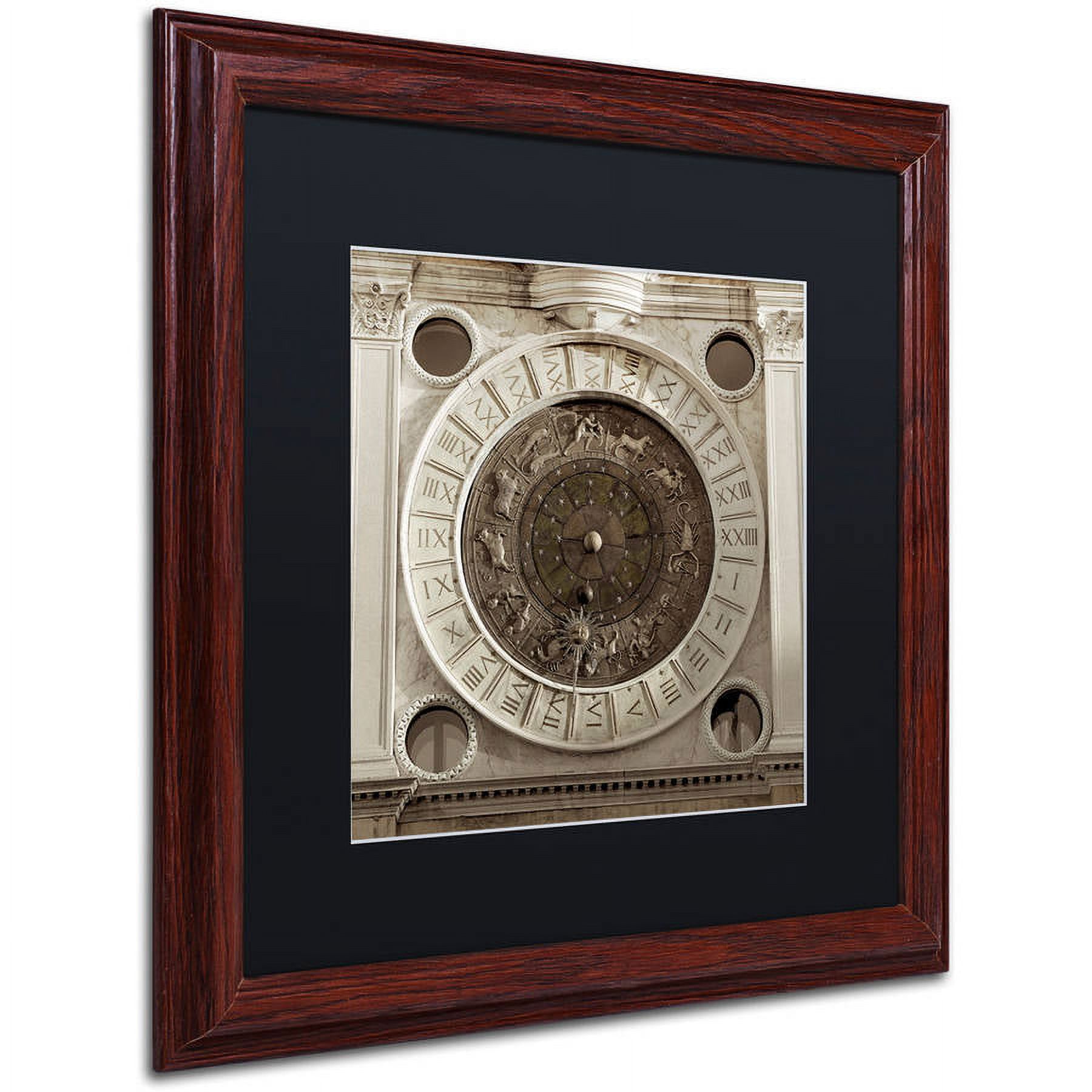 Trademark Fine Art "Il Grande Orologio IV" Canvas Art by Alan Blaustein, Black Matte, Wood Frame