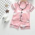 thumbnail image 1 of LSLJS Ensemble de Pyjama Décontracté pour Enfants à Boutons, Manches Courtes, Col Rabattu, Poches, Vêtements d'Été Tendance 2024, 1 of 8
