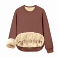 thumbnail image 2 of Fleece Lined Sweatshirts for Women Winter Warm Long Sleeve Pullover Casual Round Neck Thickened Solid Fall Tops, 2 of 8