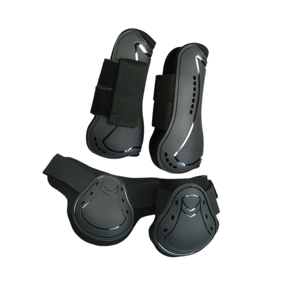 relayinert 4x Horse Tendon for Boots Breathable Wraps for L Competitions Equine Riding Sports Black L