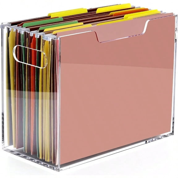 Acrylic Hanging File Organizer Letter Size Clear Magazine Rack Folders Holder Large Capacity Storage Box for Desk Office School No Assembly Required